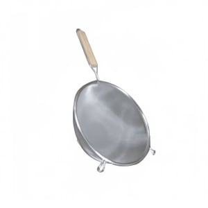 438-SLSTN5406 6" Strainer w/ Double Medium Mesh & Wooden Handle, Stainless