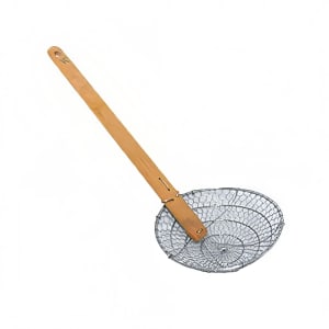 438-SLSKR014 14" Coarse Mesh Skimmer - Bamboo Handle, Stainless Steel