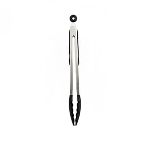 438-SLTHUT610 9"L Stainless Utility Tongs, Black