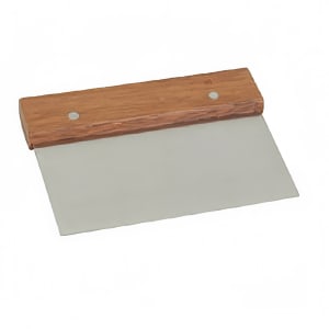 438-SLTWDS006 Dough Cutter/Scraper w/ Wood Handle - 6" x 4", Stainless Steel