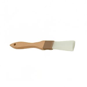 438-WDPB001N 1" Flat Pastry Brush - Nylon Bristles, Brown Plastic Ferrule, Wood Handle