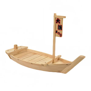 438-WOBOAT90 35 1/2" Boat Display Tray, Wood