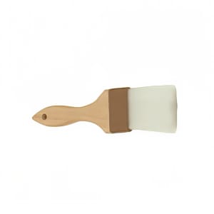 438-WDPB003N 2" Flat Pastry Brush - Nylon Bristles, Brown Plastic Ferrule, Wood Handle