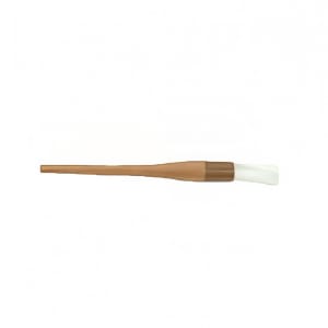 438-WDPB006N 1" Round Pastry Brush - Nylon Bristles, Brown Plastic Ferrule, Wood Handle