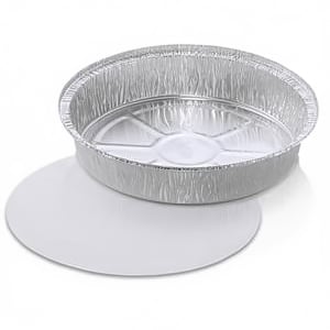428-552449 JCO 9" Round Disposable Foil Pan w/ Board Lid