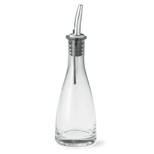 229-611 6 oz Cruet w/ Stainless Steel Pourer - Glass, Clear