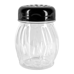 229-P260BK 6 oz Swirl Plastic Shaker w/ Perforated Top, BPA Free, Black