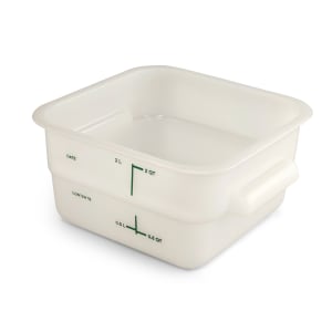 028-11960PE02 2 qt Square Food Storage Container - Polyethylene, Clear