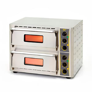 569-PZ430D Sodir Countertop Double Pizza Deck Oven - 208-240v