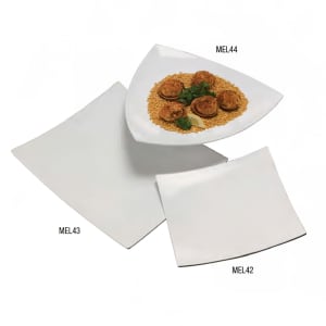 166-MEL43 16" Square Melamine Dinner Plate, White