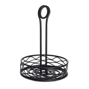 166-RBNB16 Round Condiment Caddy - Wire, Black