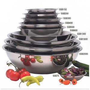 166-SSB300 9 1/2" Mixing Bowl w/ 3 qt Capacity, Stainless