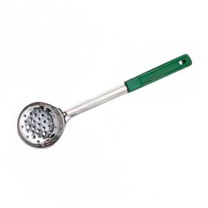 166-SPNP4 4 oz Ladle Style Perforated Bowl, 3 3/8 in, Grip Handle, Green