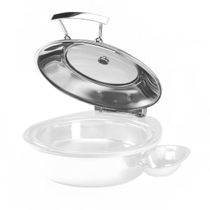 084-RSPCG01 Medium Round Chafer Replacement Lid, Stainless & Glass