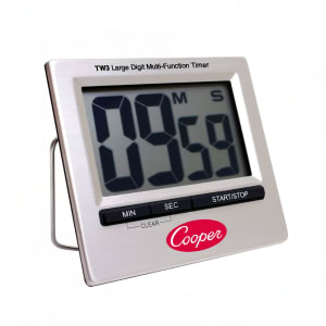 255-TW308 Timer w/ Large Digit LCD Screen, Stainless