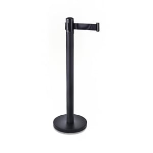 202-5800BK 36"H Portable Crowd Control Stanchion w/ 4 Way Connection - Stainless, Black