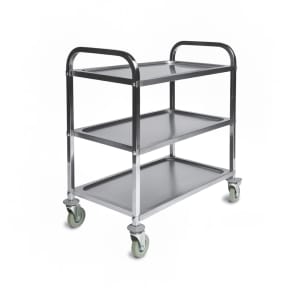 202-6300 3 Level Stainless Utility Cart w/ Raised Ledges