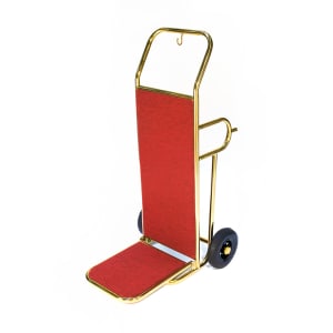 202-2211GDRED Hotel Luggage Cart Truck w/ Red Carpet, Gold