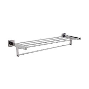 948-7676X24 24" Surface Mounted Towel Shelf w/ Bar - Round, Stainless Steel, Bright Finish