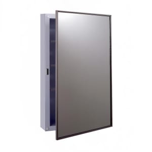 948-G297FS Surface Mounted Medicine Cabinet w/ Mirror & (3) Adjustable Shelves - Steel, White