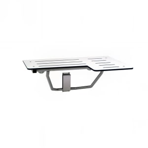 948-G5181 Reversible Hand Folding Shower Seat - Stainless Steel, Ivory