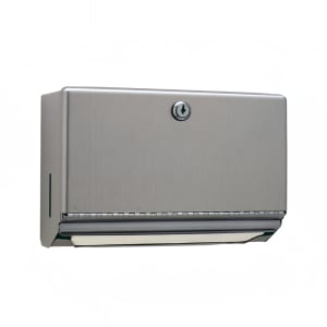 948-TD28 Mini Surface Mount Towel Dispenser w/ 200 C-Fold or 275 Multifold Capacity, Stainless St...