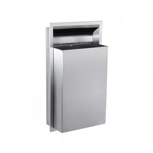948-WR618 18 gallon Recessed Bathroom Trash, Stainless Steel