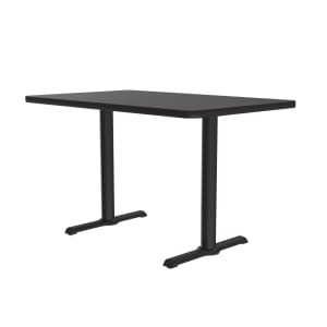 228-BTT306007 Rectangular Dining Height Table w/ Black Laminate Top - 60"W x 30"D, Cast...