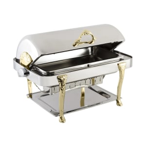 017-17040 Full Size Chafer w/ Roll-top Lid & Chafing Fuel Heat