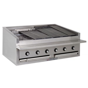 455-L48RSRNG 48" Countertop Gas Charbroiler w/ Cast Iron Radiants - (10) Burners, Natural Ga...
