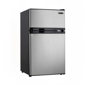 830-DCR031B1BSLDD 3.1 cu ft Compact Refrigerator & Freezer w/ Solid Doors - Black/Stainless,...