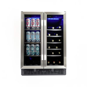 830-SBC051D1BSS 24" Two Section Wine Cooler w/ (2) Zones - 60 Can, 27 Bottle Capacity, 115v