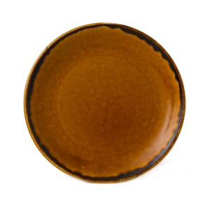 245-HB165 6 1/2" Round Harvest Plate - Ceramic, Brown