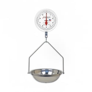 031-MCS40H Plated S-Hook Hanging Scale w/ 8" Dial, 2 Revolution, 40 lb