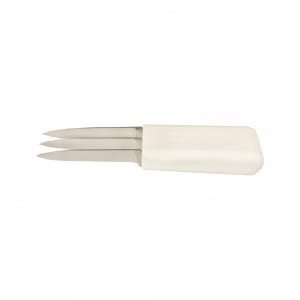 135-S104SCV3 SANI-SAFE® 3 1/4" Bread Scoring Knife w/ White Handle, High-Carbon Steel