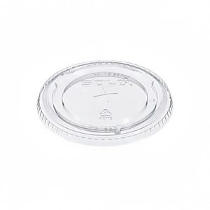 538-626TS Lid w/ Straw Slot for Plastic Cups - 4"Round, PET, Clear