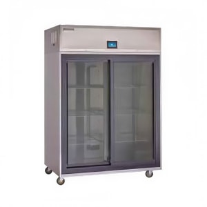 032-GAR2PGL 55" Two Section Reach In Refrigerator, (2) Sliding Glass Doors, 115v