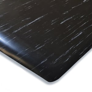 292-1075M23C Cushion Comfort Mat - 2' x 3', Vinyl, Marbled Black