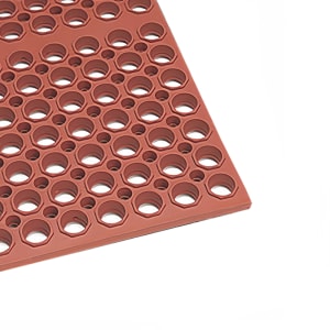 292-3525R1 Anti Fatigue Floor Mat - 3' x 5', Rubber, Red