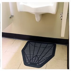 292-402UC Sani-Mate Disposable Urinal Mat - 1 27/50' x 1 3/4', Black