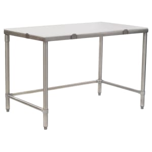 241-CT3060S Cutting Table - White Polymer Top & Stainless Frame, 60x30
