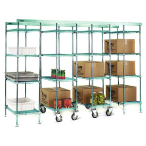 241-MUK24E 24" Master Trak® Floor Track Shelving Unit, End Unit Supported