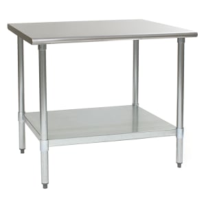 241-T3036B 36" 16 ga Work Table w/ Undershelf & 430 Series Stainless Flat Top