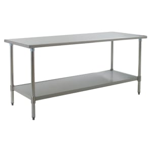 241-T3072SB 72" 16 ga Work Table w/ Undershelf & 430 Series Stainless Flat Top