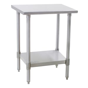 241-T2424B 24" 16 ga Work Table w/ Undershelf & 430 Series Stainless Flat Top