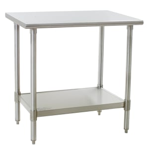 241-T3036SEB 36" 16 ga Work Table w/ Undershelf & 300 Series Stainless Flat Top