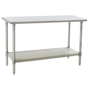 241-T3060SEB 60" 16 ga Work Table w/ Undershelf & 300 Series Stainless Flat Top