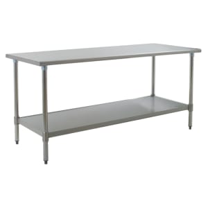 241-T3072SE 72" 14 ga Work Table w/ Undershelf & 300 Series Stainless Flat Top