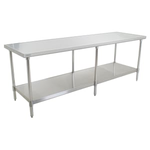 241-T3096SEM 96" 14 ga Work Table w/ Undershelf & 300 Series Stainless Flat Top