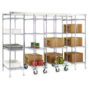 241-MUK18C 18" Master Trak® Floor Track Shelving Unit, End Unit Supported